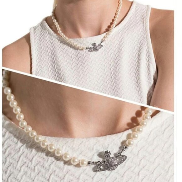 Authentic Vivienne Westwood Mini Bas Relief Pearl NEW  (Gold plate/Silver Plate) - Picture 12 of 15